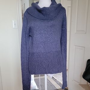 Young ThreadsWomen's Blue Cowl Neck Sweater